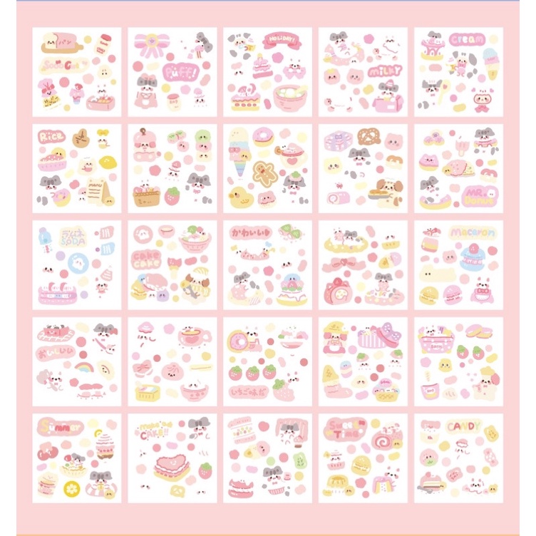 Sticker cute/Set 10 tấm sticker hình dán Little Cookie trang trí toploader sổ planner bullet journal Hàn Quốc Tẻn Tẻn