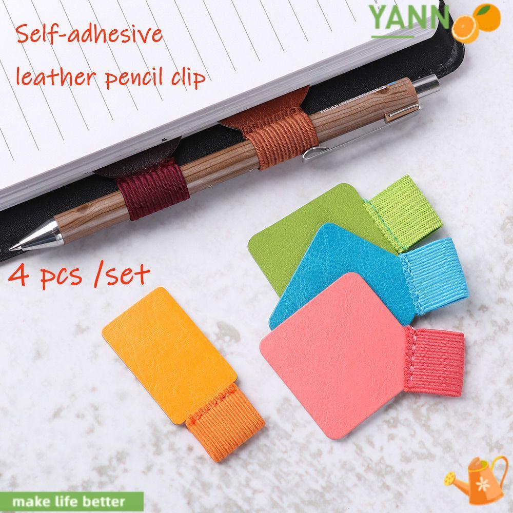 Bộ 4 Kẹp Cố Định Sổ Tay / Bút Chì Đa Sắc Co Giãn Tiện Dụng