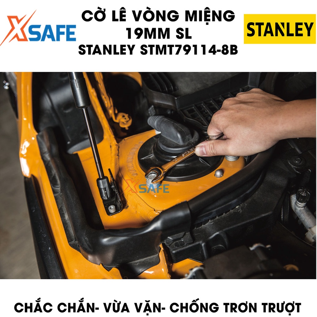 Cờ lê vòng miệng SL STANLEY STMT79114-8B 19mm thép CR-V cứng cáp, không gỉ, tay cầm vừa vặn không trơn trượt