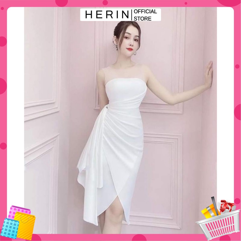 Đầm body màu trắng form chuẩn vải Mango xịn thiết kế 2 lớp có lót toàn thân