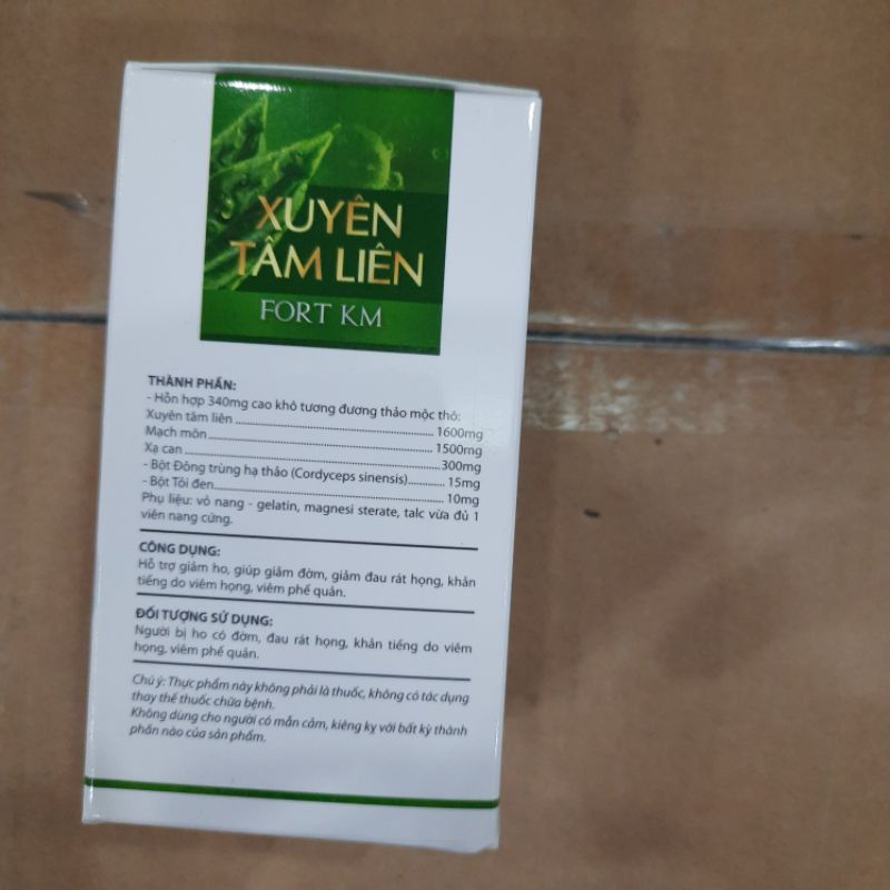 Viên uống XUYÊN TÂM LIÊN Plus hỗ trợ giúp giảm ho ,giảm đờm ,đau rát họng