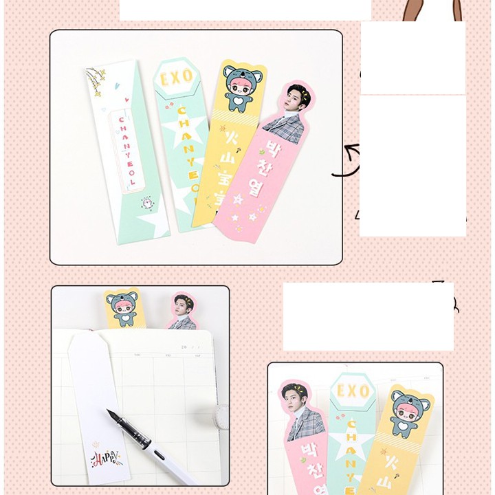 Bookmark bts jungkook exo tfboys hộp ảnh tập ảnh đánh dấu sách 36 tấm