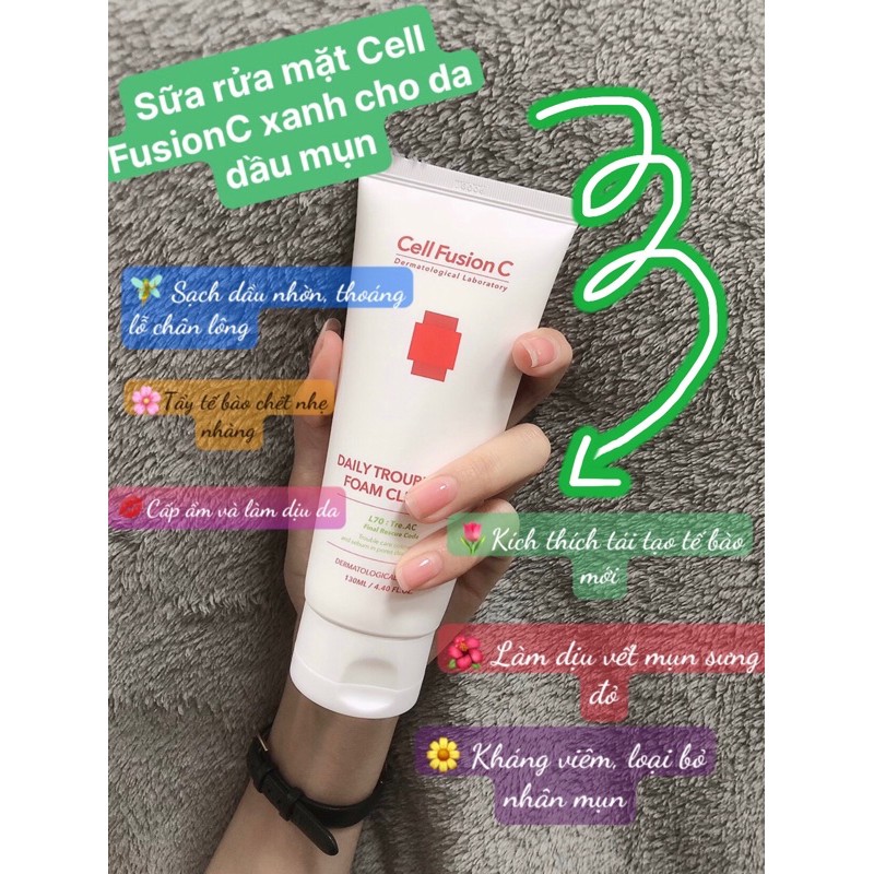 Sữa rửa mặt Cell Fusion C xanh cho da dầu mụn