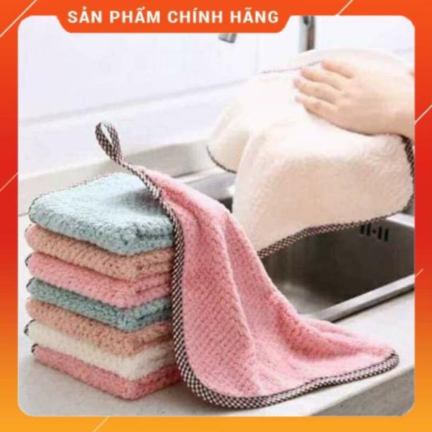 Khăn Nhung Lau Tay Nhà Bếp Siêu Mềm