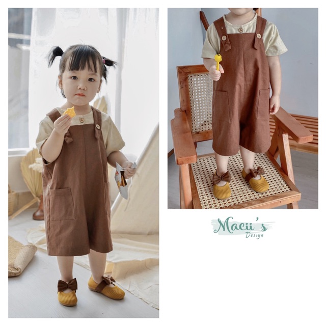⚡HÀNG THIẾT KẾ⚡ Đồ đôi gia đình, đồ đôi mẹ bé siêu xinh by Macii's. Chất vải linen nâu thoáng mát, phong cách vintage