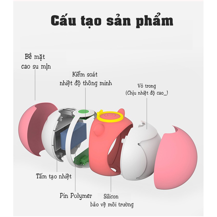 Sạc dự phòng sưởi ấm hình thú siêu dễ thương