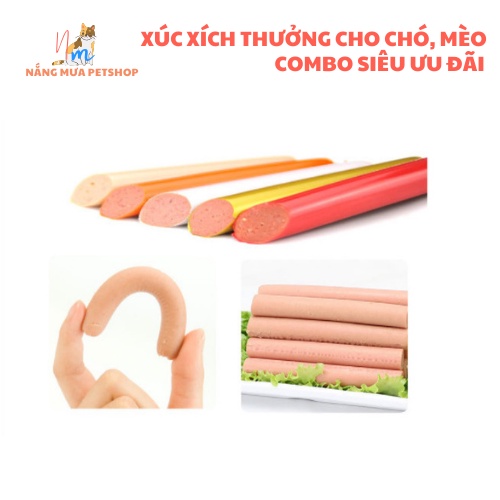 Xúc xích cho chó, mèo, hamter thức ăn cho chó mèo dinh dưỡng 15gr_ Mua 10 tặng 1