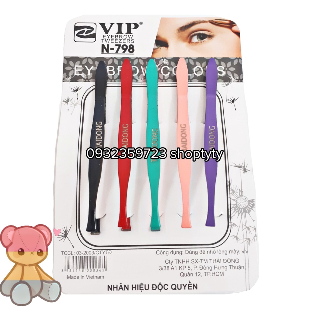 1 Vỉ 10 Cây Nhíp Vip EyeBrow Tweezers N-798