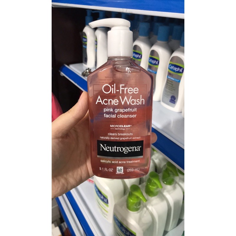 Sữa rửa mặt Neutrogena Oil Free Acne Wash hồng