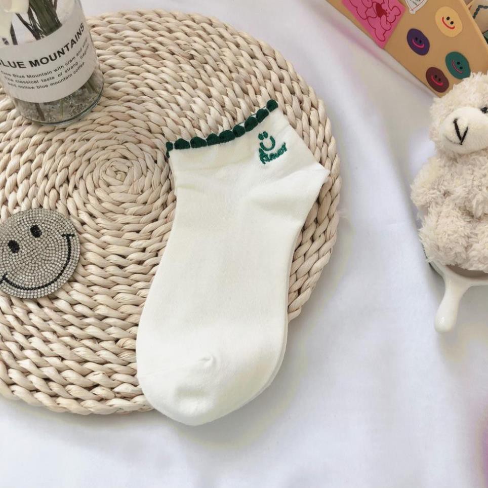 Tất Nữ Cổ ngắn Màu trơn Thuê hình Cotton Ulzzang Hàn Quốc Tất Cố thấp Nữ Dễ thương Nhật Bản