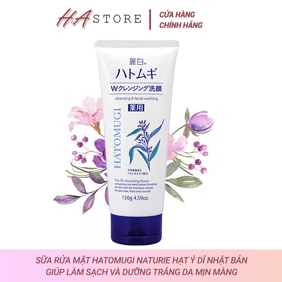 Sữa Rửa Mặt Hatomugi Naturie Hạt Ý Dĩ Dưỡng Ẩm Trắng Da 130G