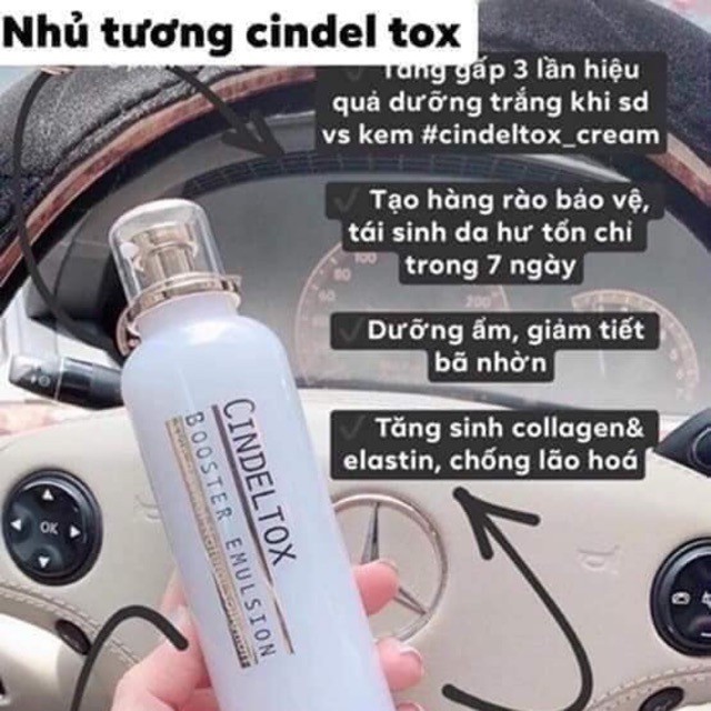 Nhũ Tương trắng da căng bóng mịn Cindeltox Booster Emulsion 120ml