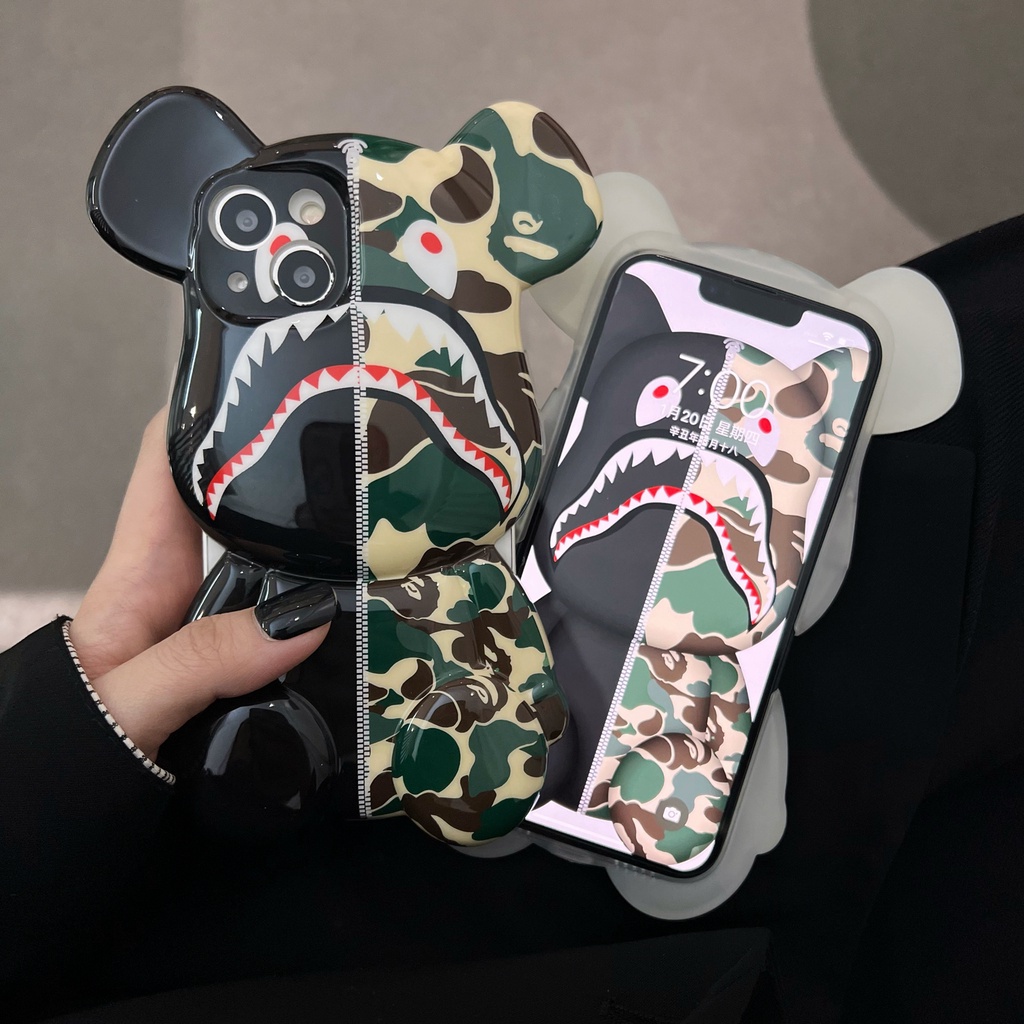Ốp Điện Thoại tpu Họa Tiết Tai Gấu/ Cá Mập/ Rằn Ri 3D Cho iphone x/xs max 11 proamx 12 proamx 13 proamx