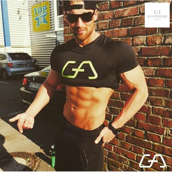 Áo tập gym thể thao cao cấp GYM AESTHETICS (GA) Sportswear Concept khô thoáng thoải mái đàn hồi thời trang nam tính