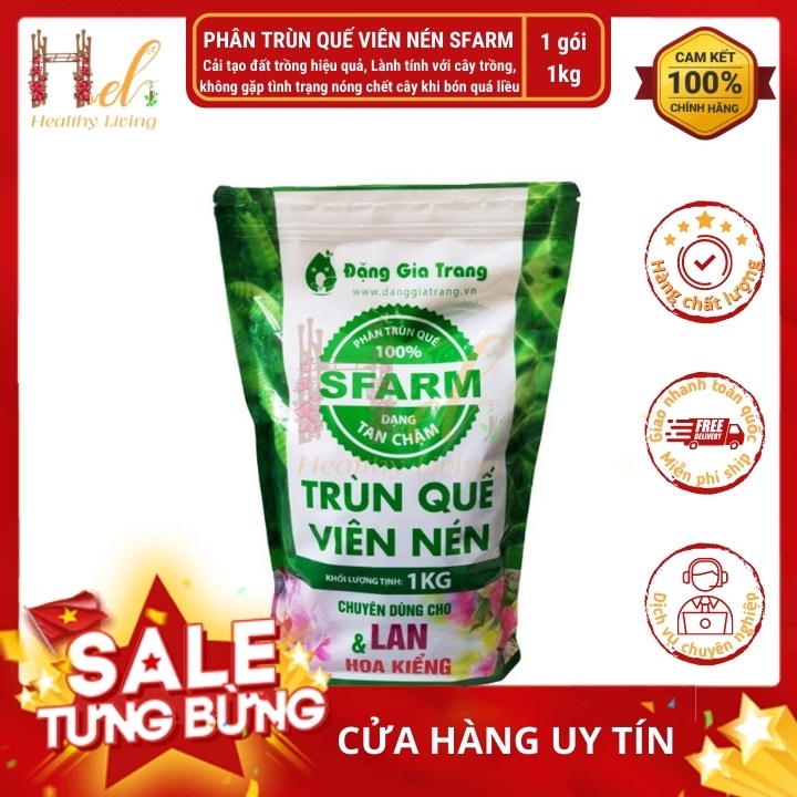 Trùn Quế Viên Nén 1KG Phân Tan Chậm Không Tạp Chất Sfarm Trồng Rau Sạch, Hoa, Bằng Đất Sạch, Xơ Dừa Và Phân Bón Hữu Cơ