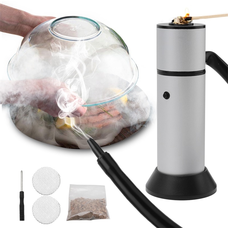 Súng hút thực phẩm Máy hút khói lạnh Máy tạo khói di động Ẩm thực phân tử tại nhà Đầu bếp bếp Thịt hun khói với chip gỗ cho thực phẩm, thịt, pho mát, đồ uống