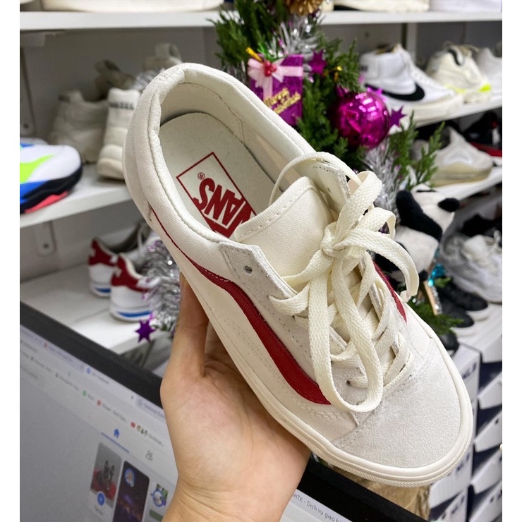 [Chính hãng authentic]Giày vans style 36 màu marshmallow red cổ điển