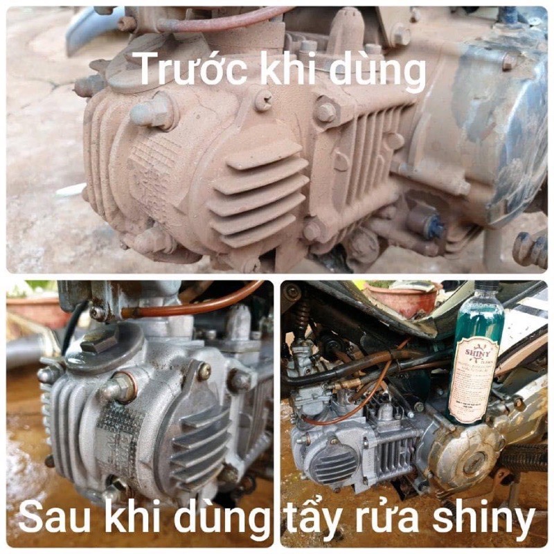 DUng dịch tẩy lốc máy, đầu bò xe Dung Dịch Rửa Lốc Máy Siêu Mạnh, Tẩy Khoang Máy, Đầu Bò Shiny- 500ml