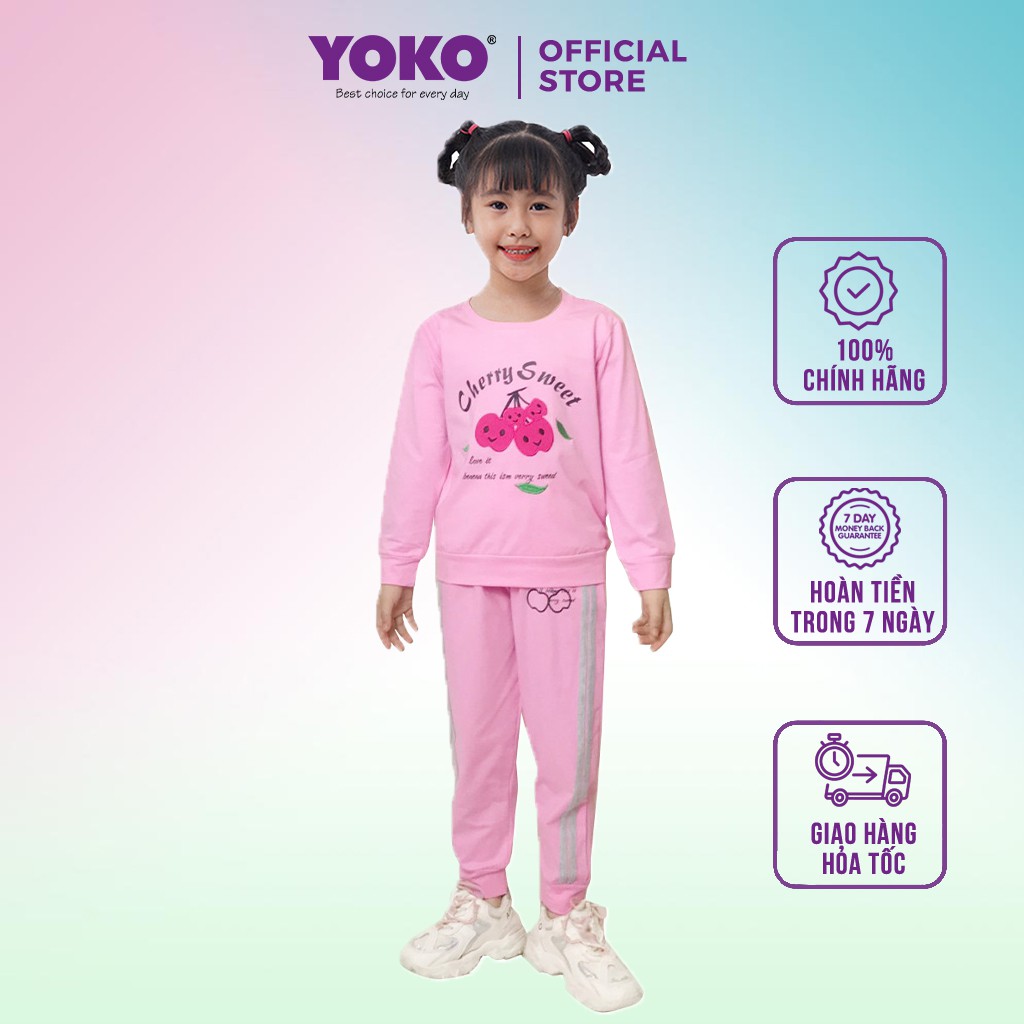 Bộ Quần Áo Thun Dài Tay Bé Gái (1-5 Tuổi) YOKO KID'S FASHION 20417G