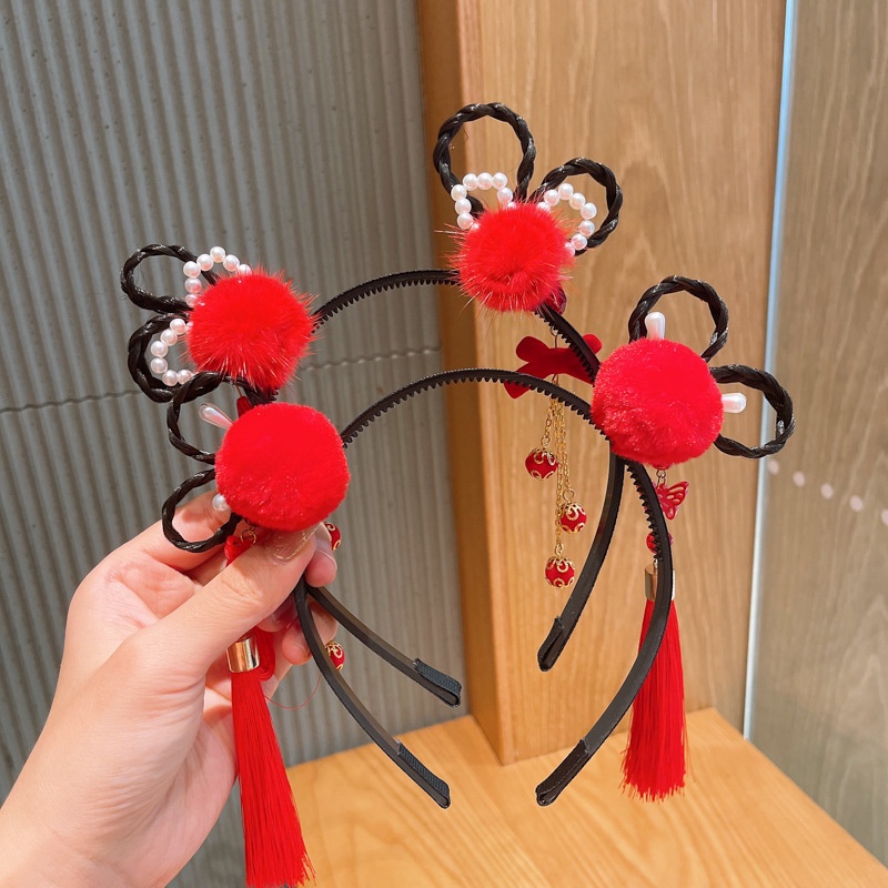 Cài Tóc Giả Thắt Bím Tua Rua Kiểu Công Chúa Dễ Thương Cho Bé Gái