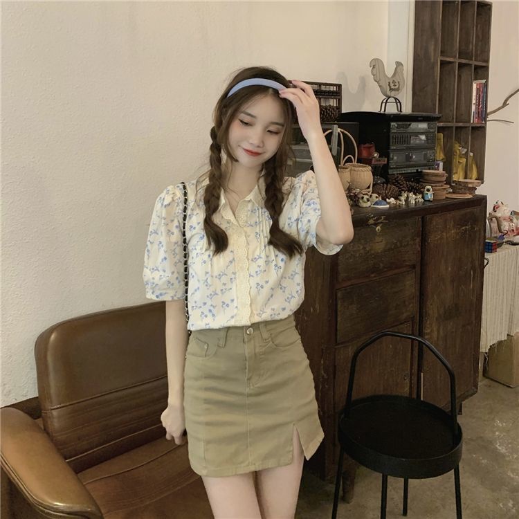 Áo Sơ Mi Tay Ngắn In Hoa Phong Cách Hồng Kông Thời Trang Mùa Hè Hàng Mới Dành Cho Nữ