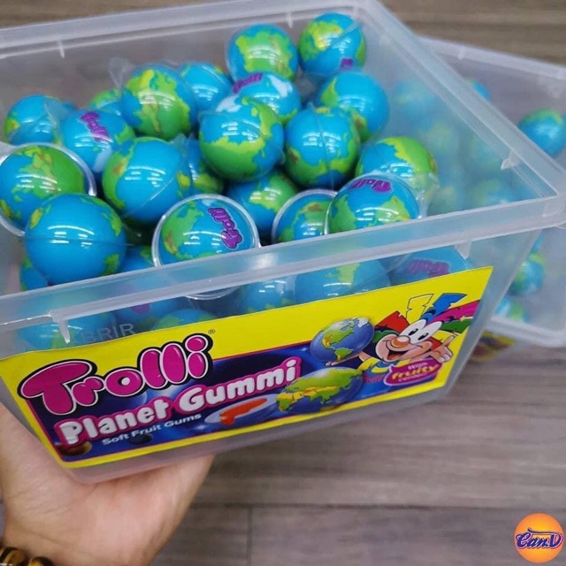 Kẹo dẻo hình trái đất Trolli Planet Gummi hàng Đức hsd 2022