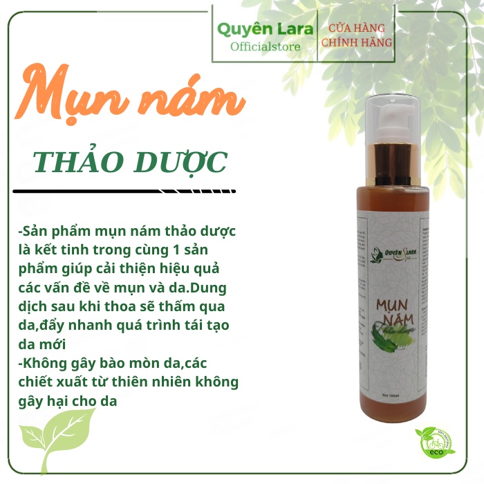 Mụn Nám Thảo Dược QuyênLara Đánh Bay Mụn,Nám,Tàn Nhang ,Tái Tạo Lại Làn Da Mới An Toàn,Hiệu Quả Sau 1 Liệu Trình 150Ml