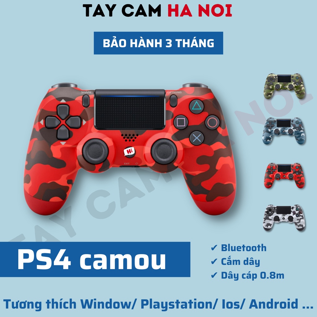 Tay cầm PS4 camou 🥇 tay cầm chơi game có dây, không dây Bluetooth cho pc, laptop, playstation, TV box, .. full skills