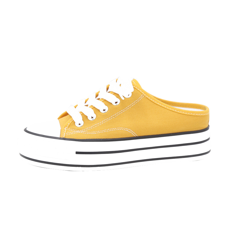 Giày Lười canvas Đế Độn Thời Trang Cho Nữ