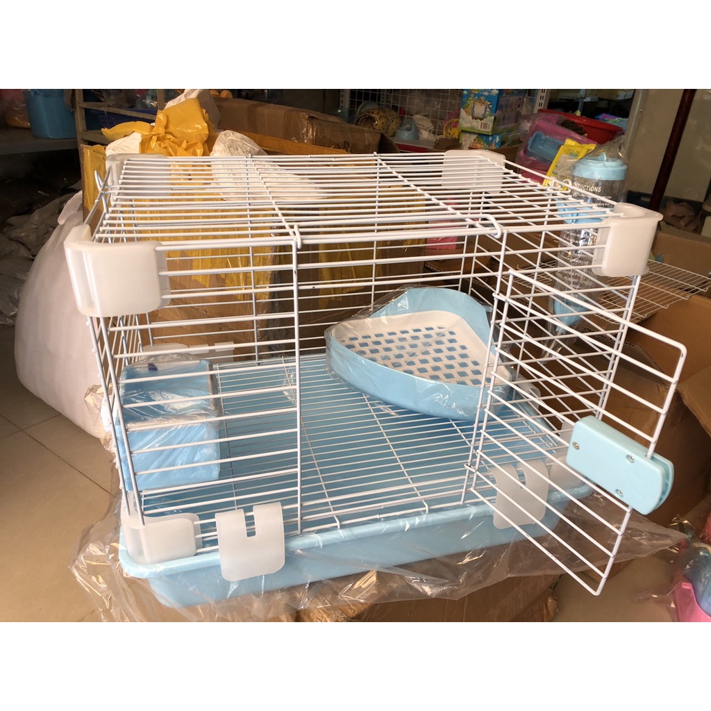 Lồng sắt sơn tĩnh điện full phụ kiện y hình cho thỏ bọ