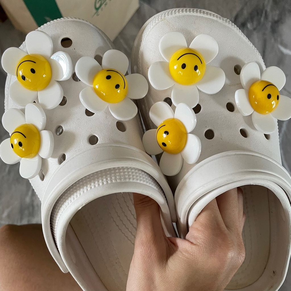 Set 8 Ghim Cài Trang Trí Giày Tạo Hình Hoa Hướng Dương/Quả Trứng/Hoa Hướng Dương Thời Trang Hàn Quốc Cho Nữ