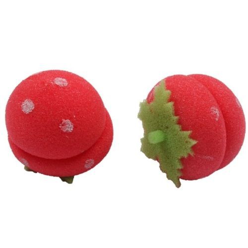 Set 12 lô uốn tóc bằng xốp mềm hình quả dâu tây dễ thương