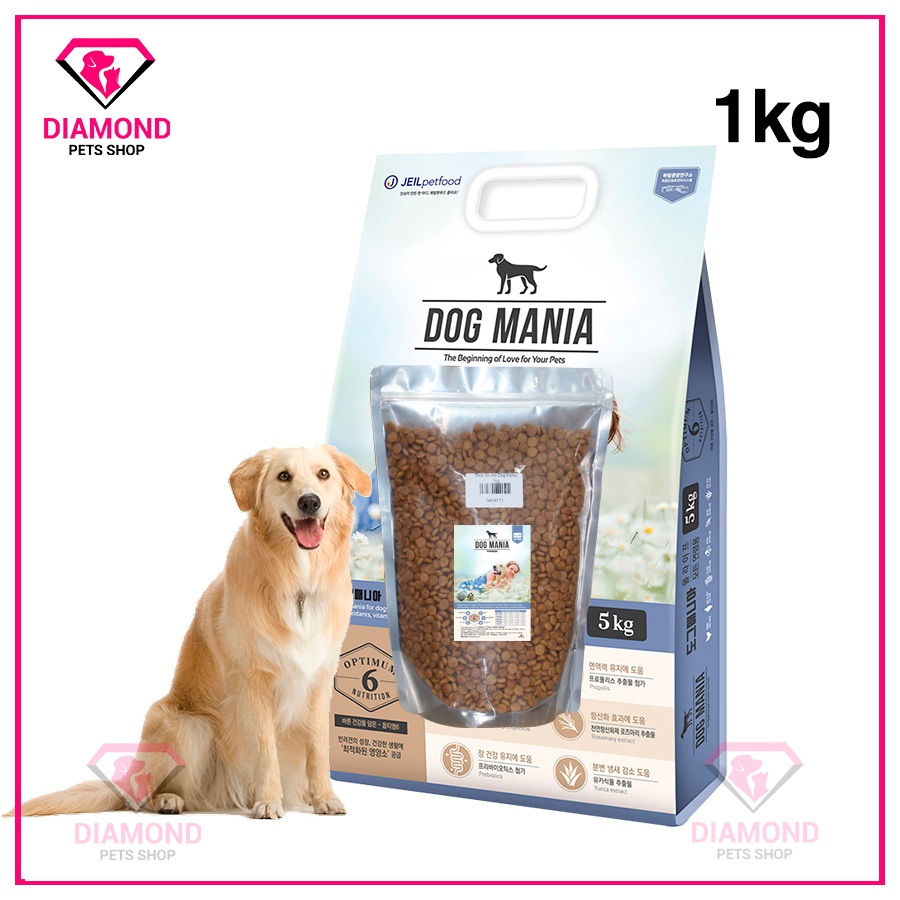 1kg Thức ăn hạt cho chó Dog mania mọi lứa tuổi (HÀN QUỐC) ( Thức Ăn Khô,Thức Ăn Hạt, Cám Chó)