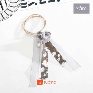 TZH7692 - Cột tóc hoa hồng dây voan lụa