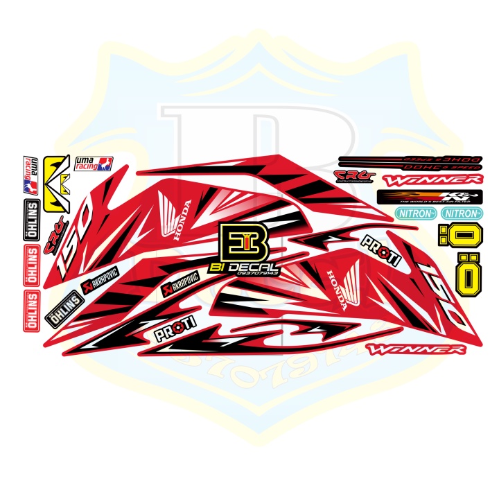 ( Quí khách vui lòng mang ra tiệm cho thợ dán ) Tem winner mẫu zin đỏ