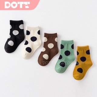 Set 5 Đôi Tất Chấm Bi Xinh Xắn Cho Bé 1-12 Tuổi