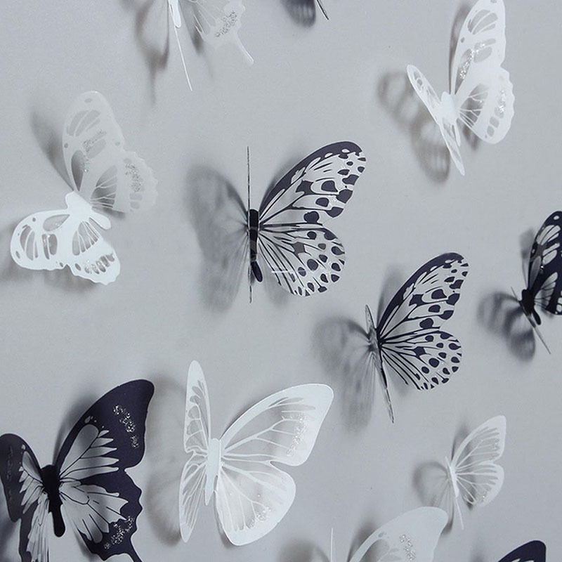 Bộ 18 phụ kiện trang trí hình bướm 3D xinh xắn