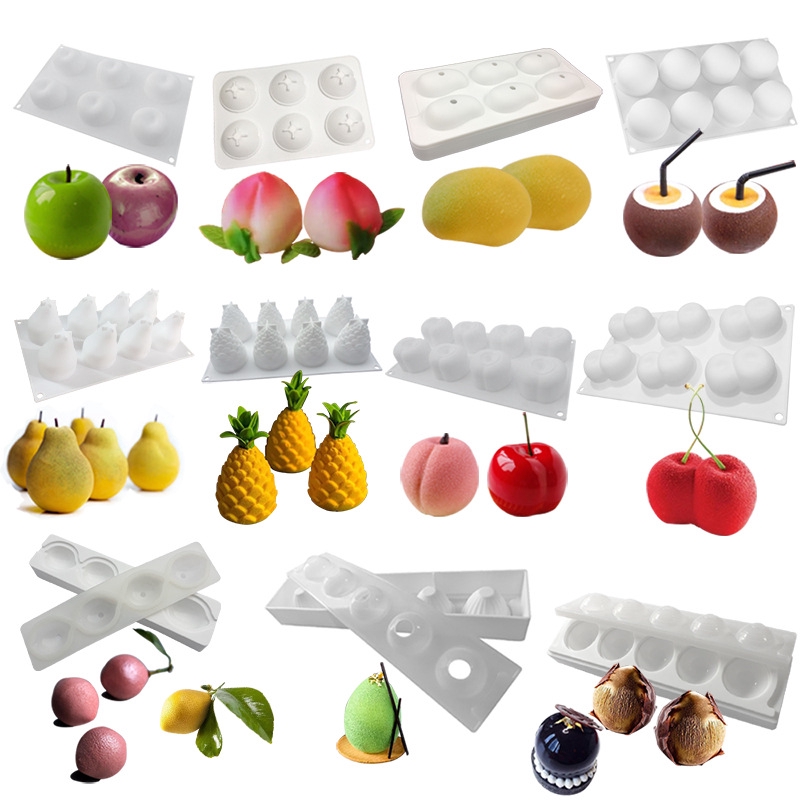 Trái Cây Mousse Trái Cây Khuôn Bánh Silicon DIY Nướng Bánh Hình Trái Cây Món Tráng Miệng Pháp