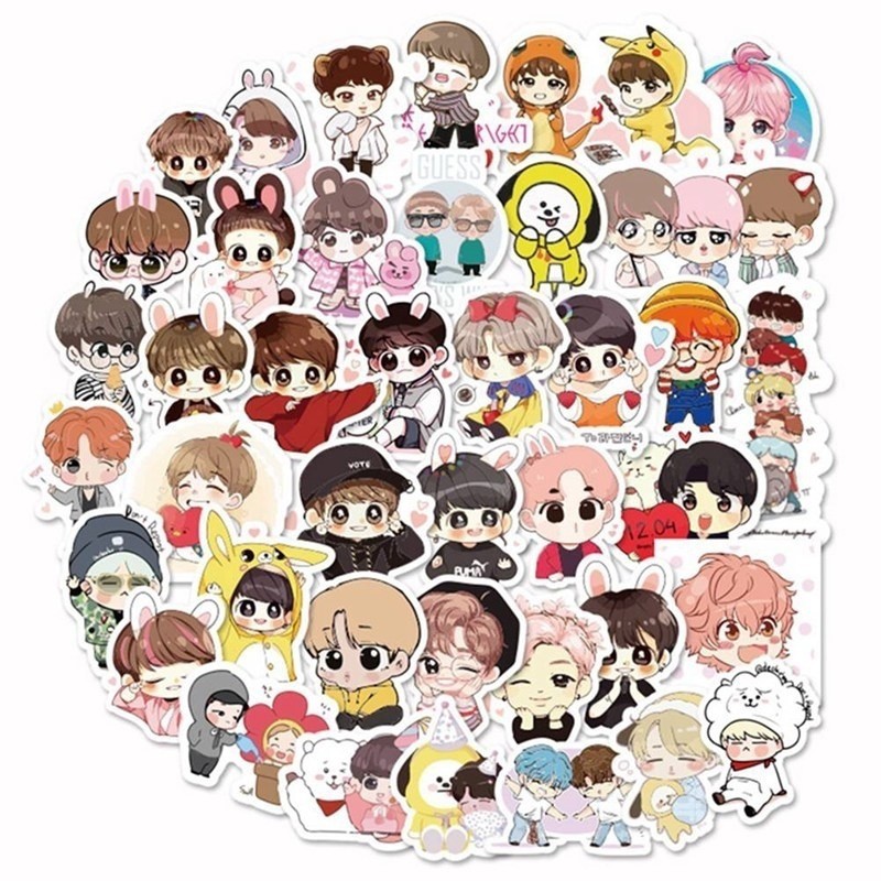 40 nhãn dán họa tiết Kpop Bts Bangtan Boys Bt21 hoạt hình trang trí scrapbook độc đáo