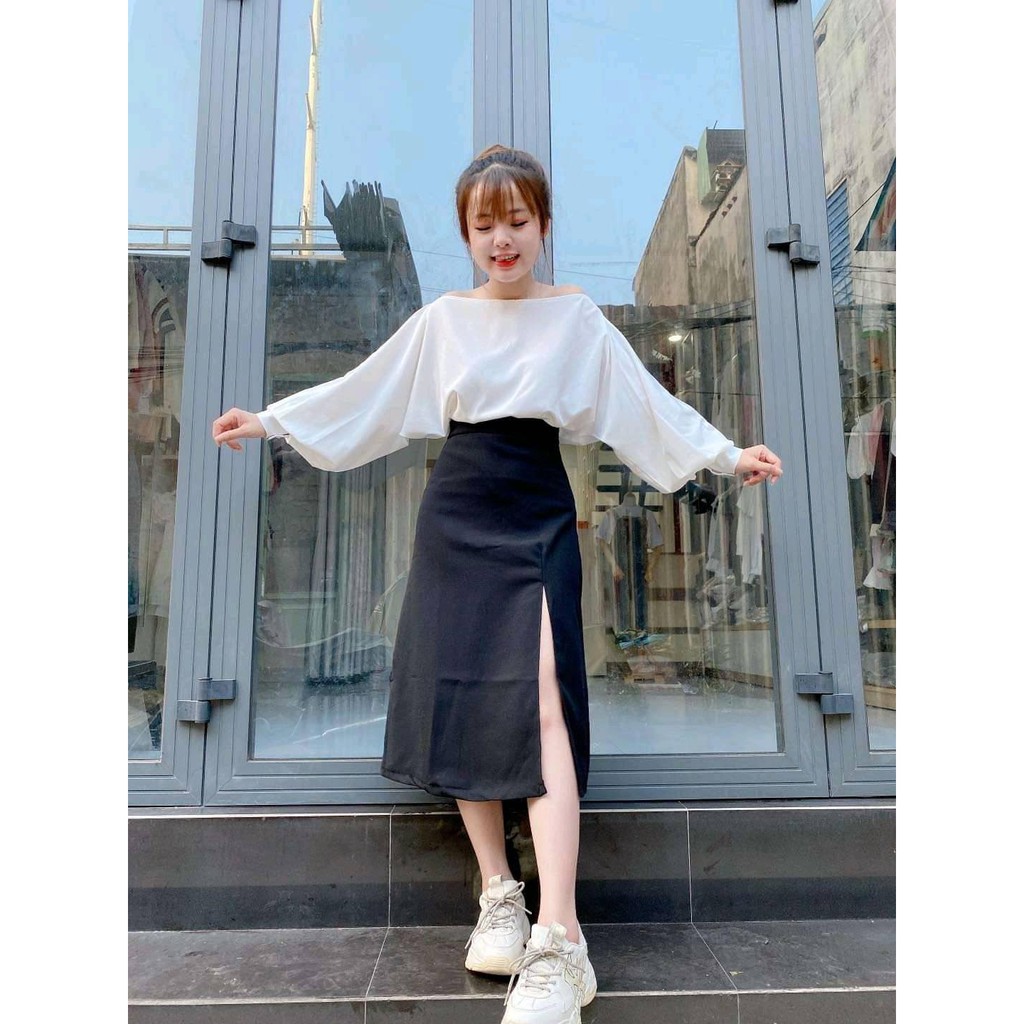 [Mã 44FASHIONSALE1 giảm 10K đơn 50K] Set Chân Váy Kèm Áo Thun Dài Tay CAMA STORE