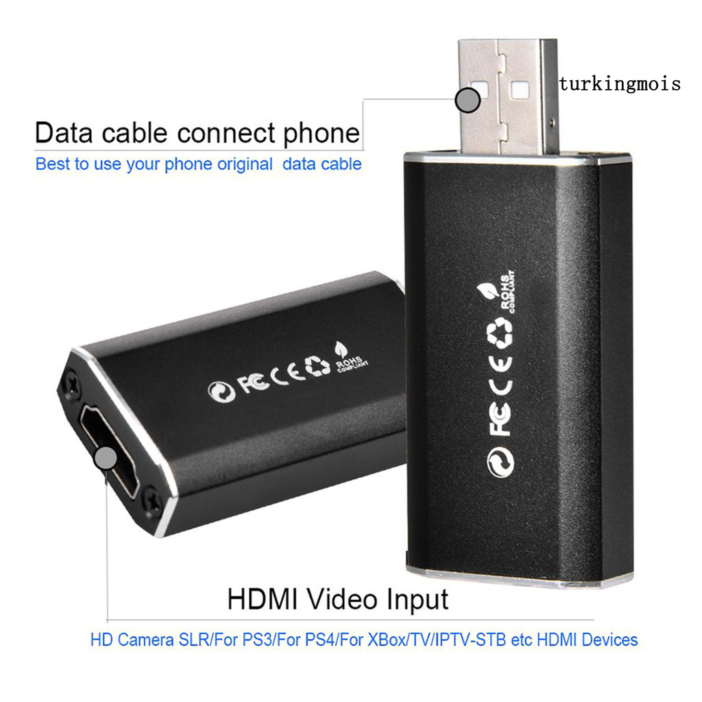 TSP_Portable HD USB 2.0 HDMI-compatible 1080P Monitor Video Capture Recording Card for Windows