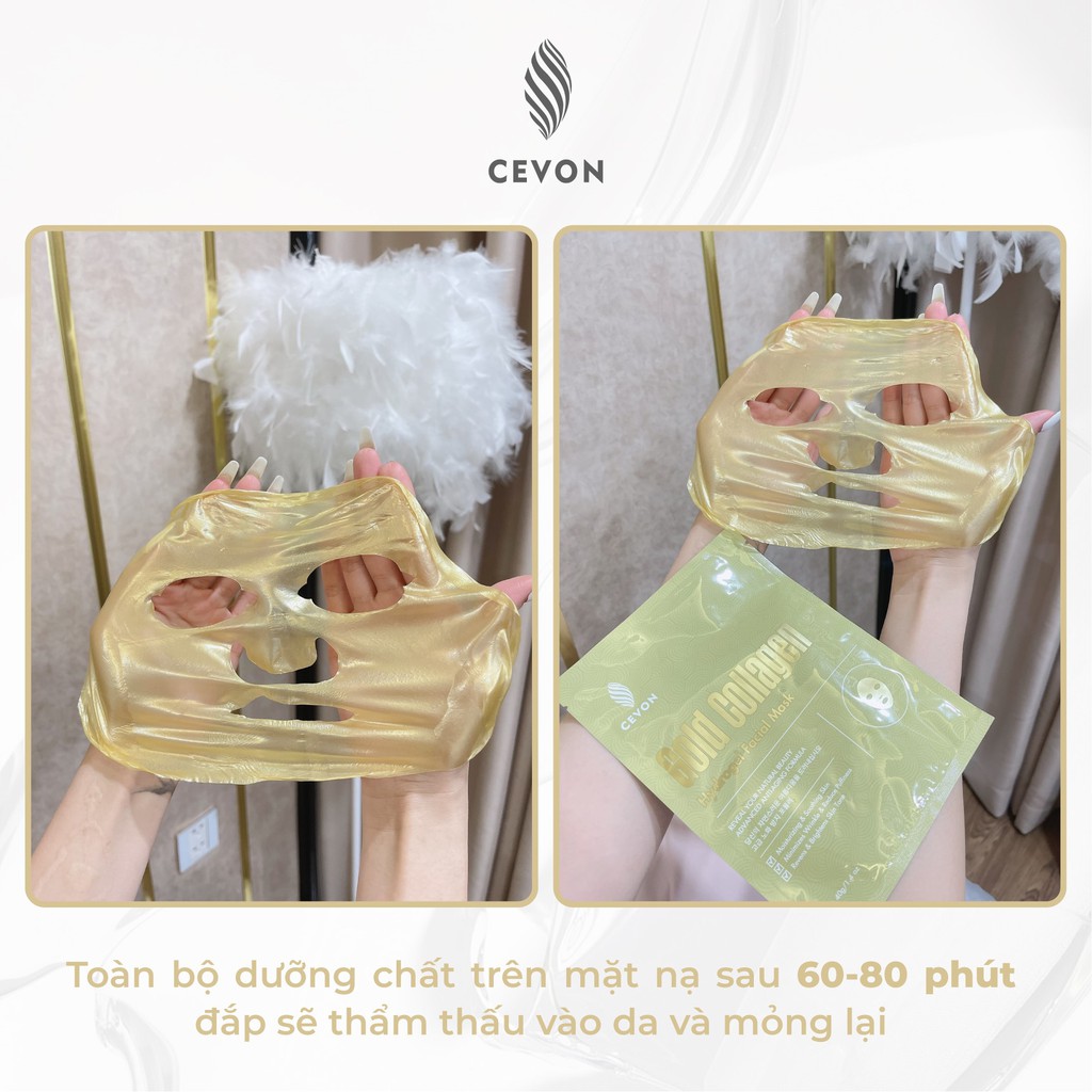 MẶT NẠ DƯỠNG DA CEVON (KOREA) GOLD COLLAGEN HYDROGEL FACIAL MASK - HỘP 5 MIẾNG