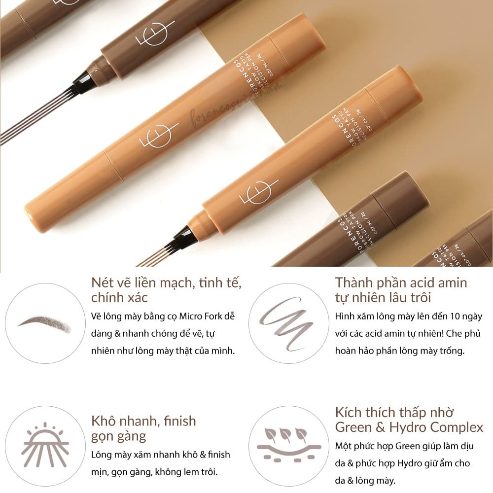 Bút nước kẻ lông mày FORENCOS EYEBROW TATTOO PRECISION PEN