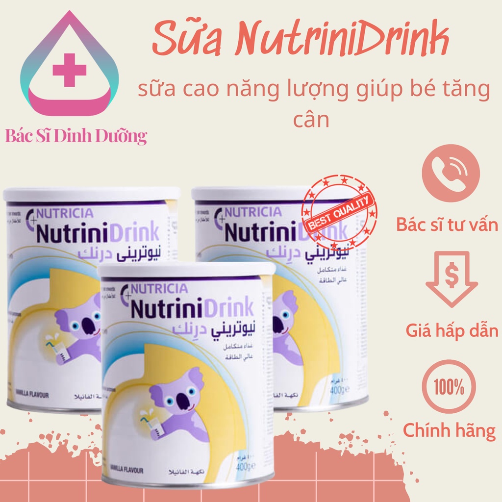 [ DATE 2023 ] Sữa Nutrinidrink Vị Vani Và Neutral 400g Chính Hãng Ollin ...