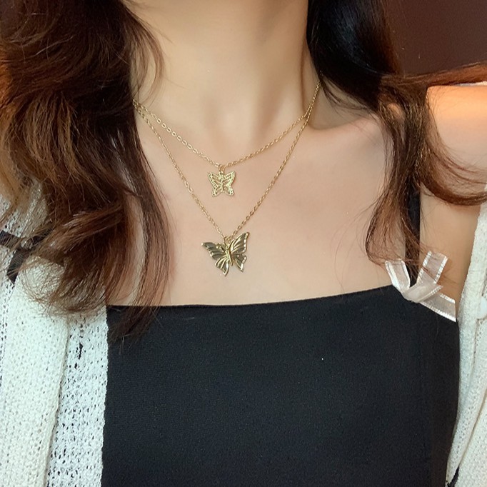Vòng Cổ Mặt Hình Bướm Phong Cách Hàn Quốc Cho Nữ