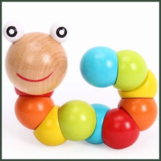 Đồ chơi sâu gỗ uốn dẻo cho bé