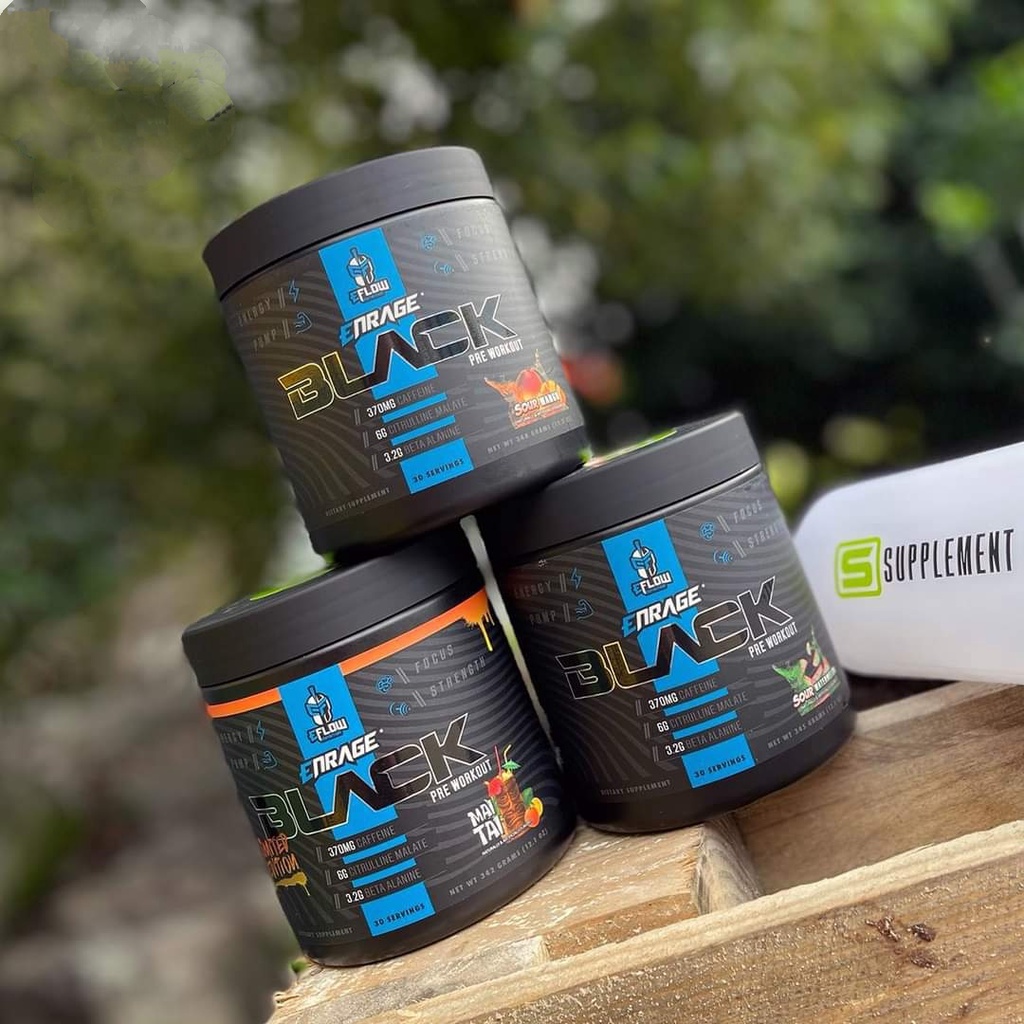 PRE-WORKOUT ENRAGE BLACK ELOW NUTRITION 30 LẦN DÙNG,TĂNG SỨC MẠNH,TỈNH TÁO TẬP TRUNG,MẠNH NHƯ TOTAL WAR