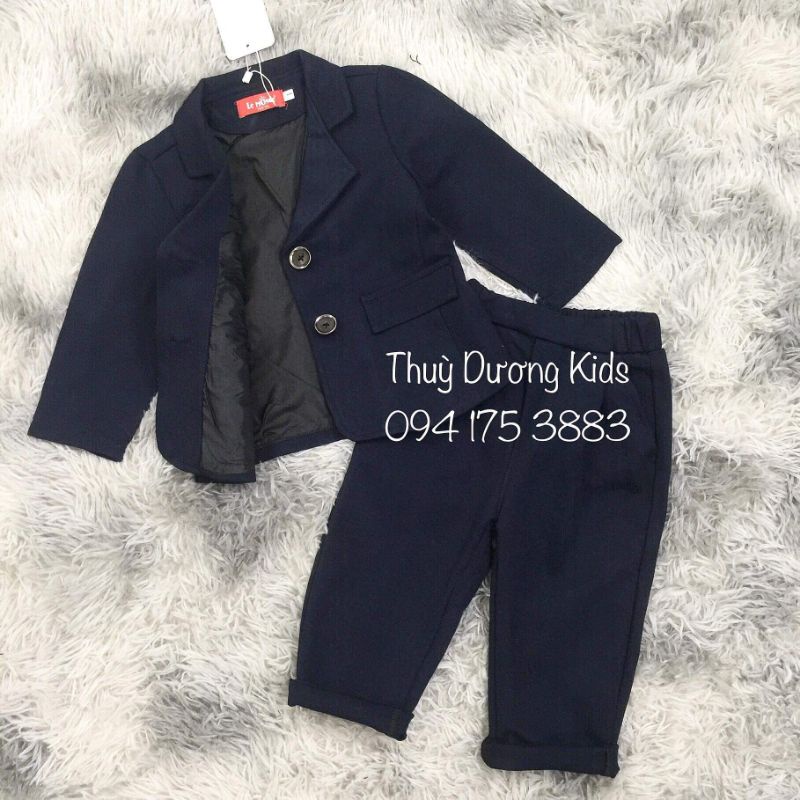 Bộ vest 2 chi tiết Le Monde màu đen cho bé trai 1-6y