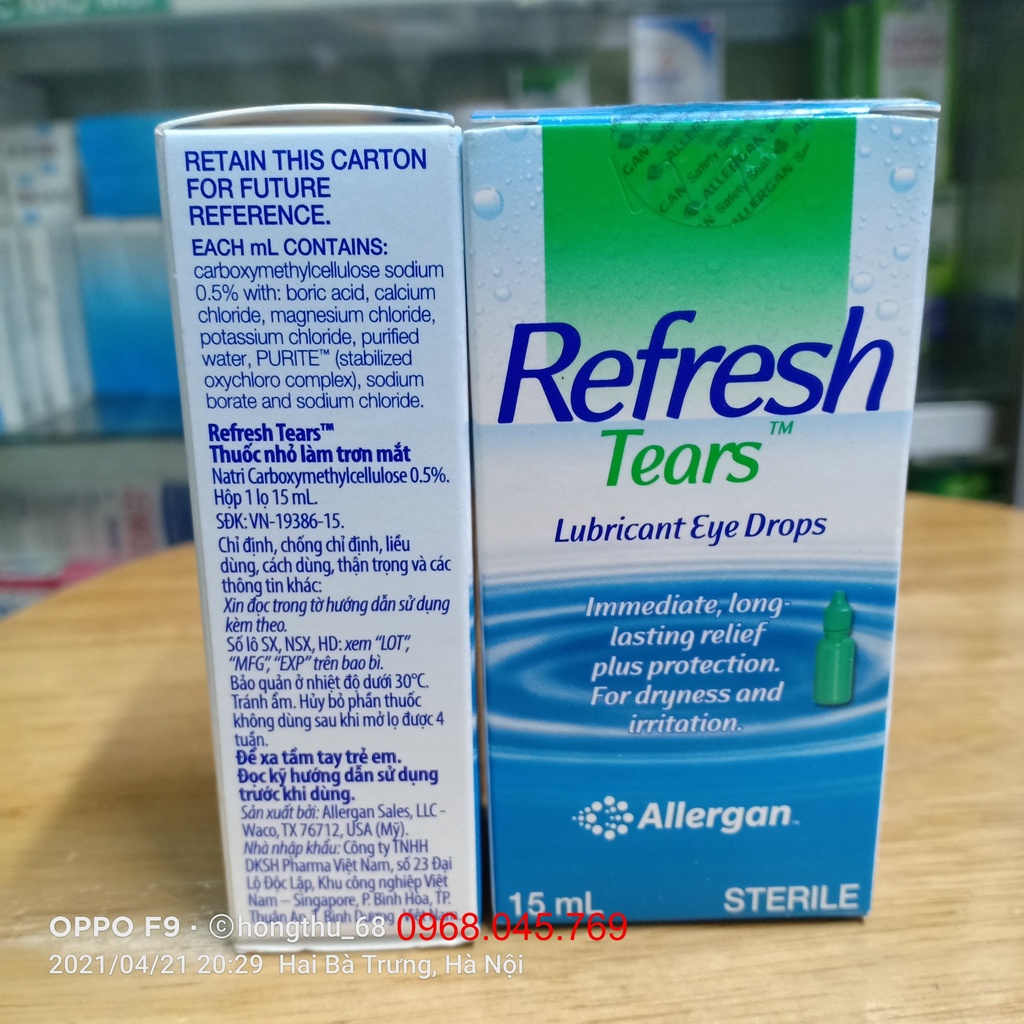 Nhỏ mắt Refresh Tears Lubricant Eye Drops chai 15ml