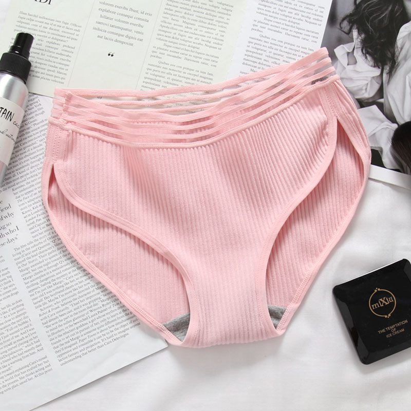 ✨Ready Stock✨ Women's Mid Waist Breathable Seamless Solid Color Panties Briefs